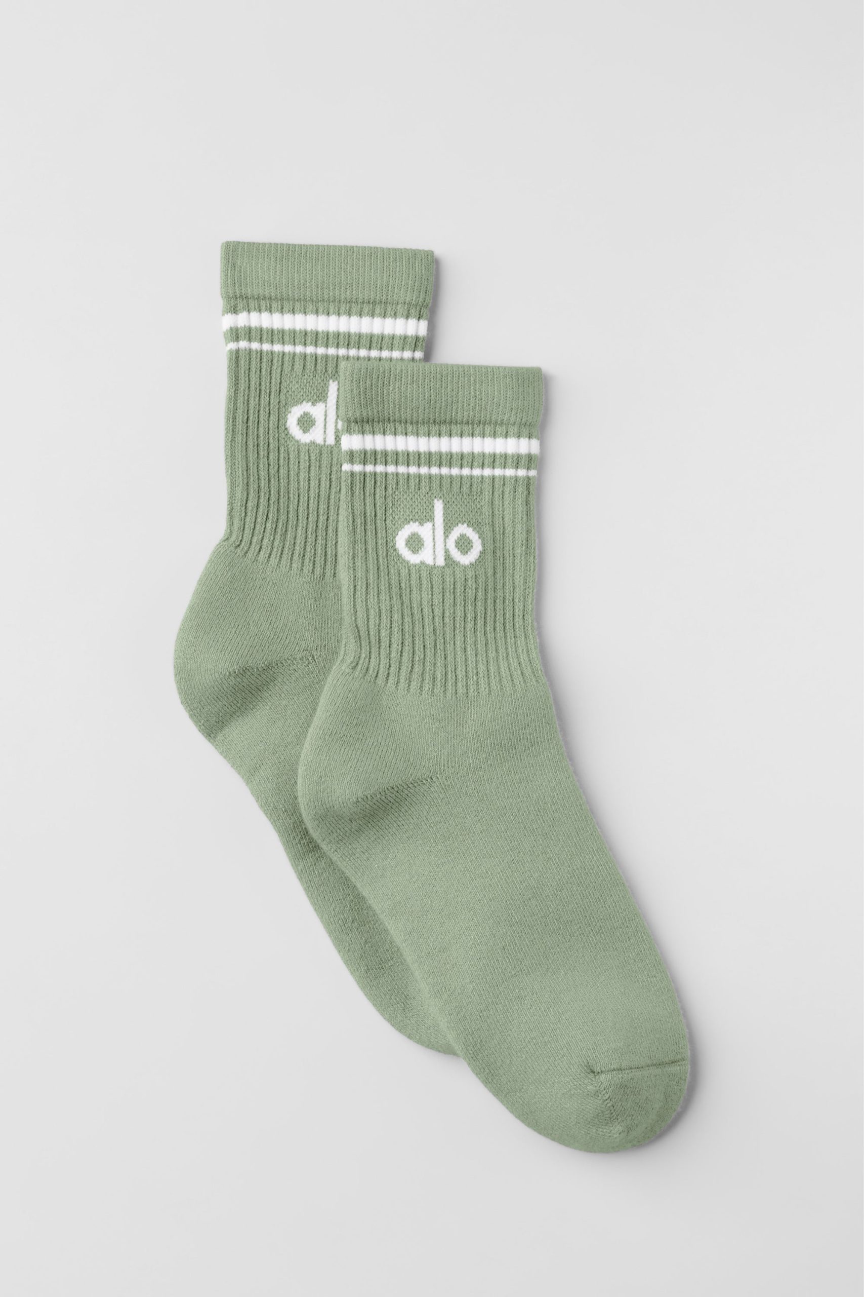 Unisex Half-Crew Throwback Sock - Dune Grass/White