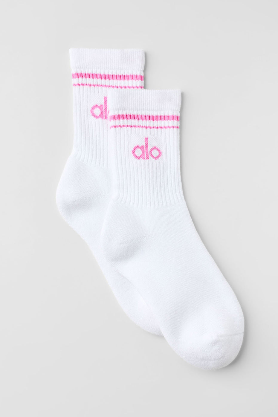 Unisex Half-Crew Throwback Sock - White/Paradise Pink