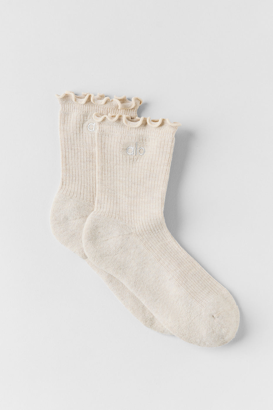 Women's Lettuce Edge Sock - Oatmeal Heather - Image 2