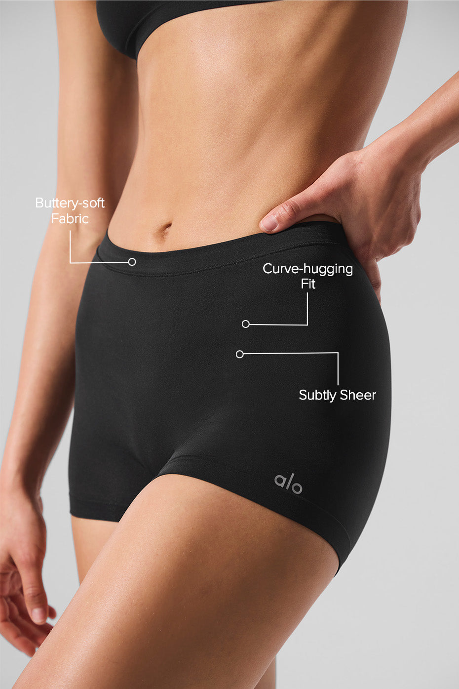 Sheer Glow Boyshort - Black - Image 2