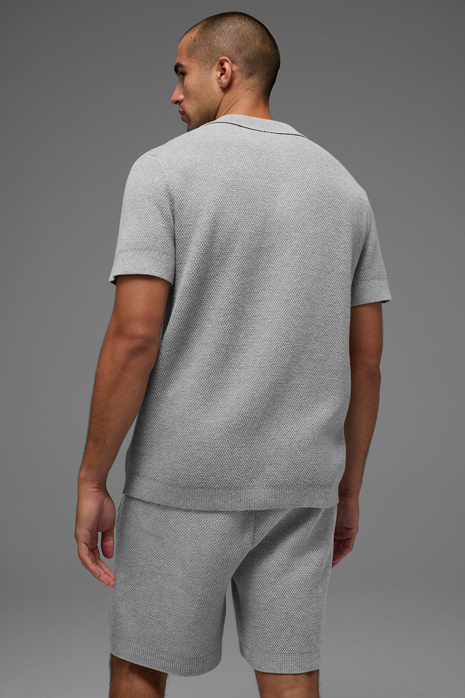 Sports Club Sweater Knit Polo - Athletic Heather Grey - Image 3