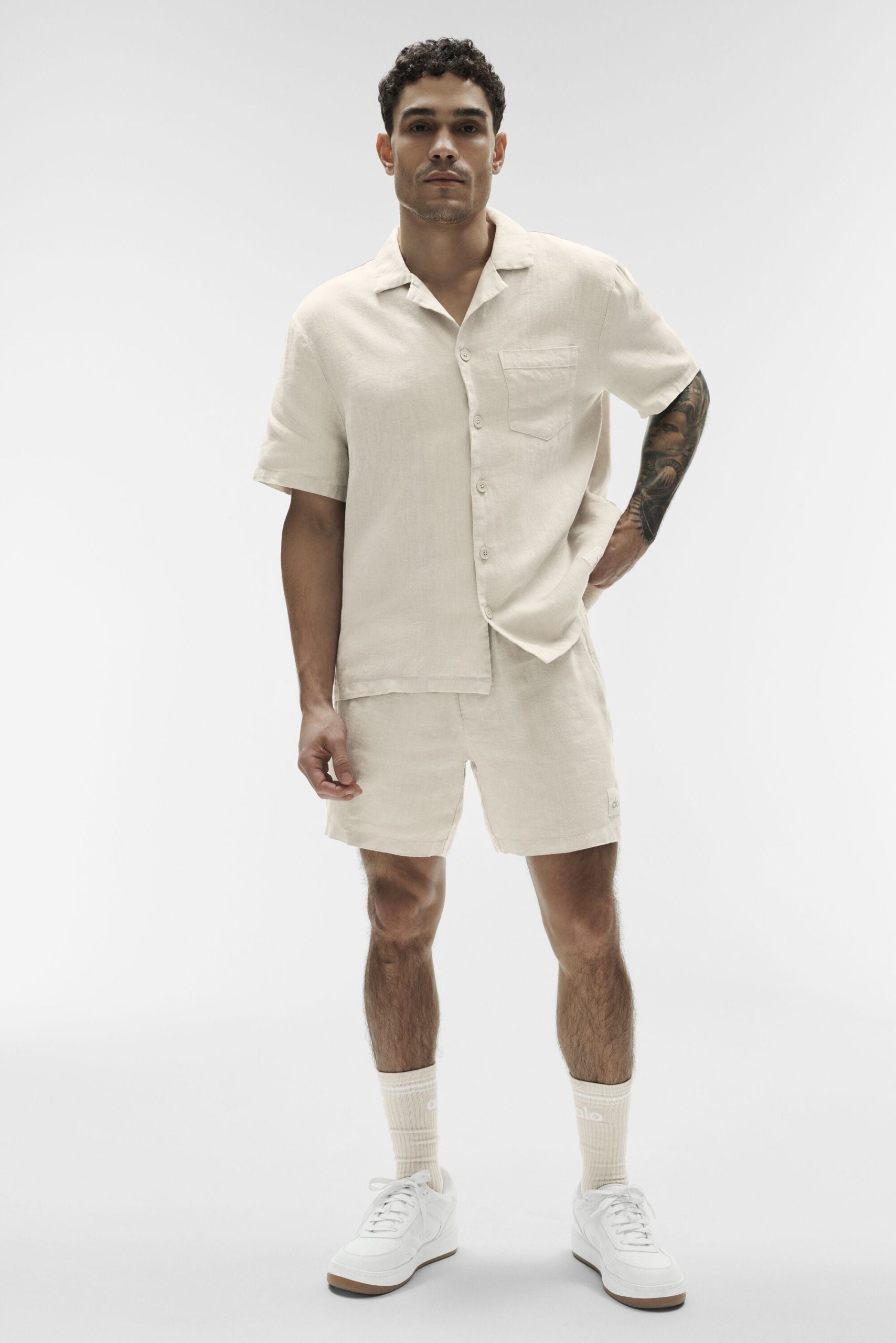 Linen Days Short Sleeve Button Up - Bone - Image 5