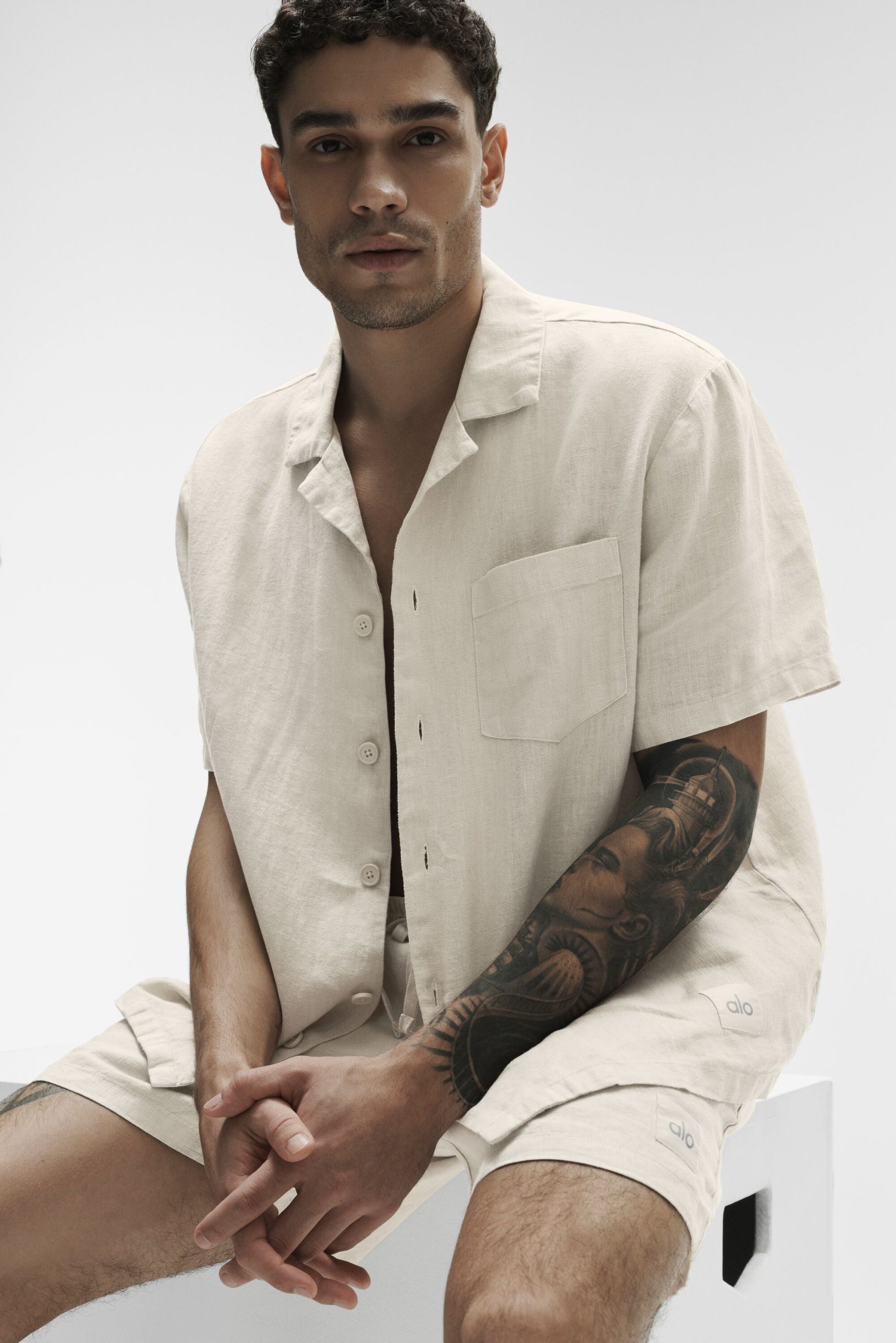 Linen Days Short Sleeve Button Up - Bone - Image 4