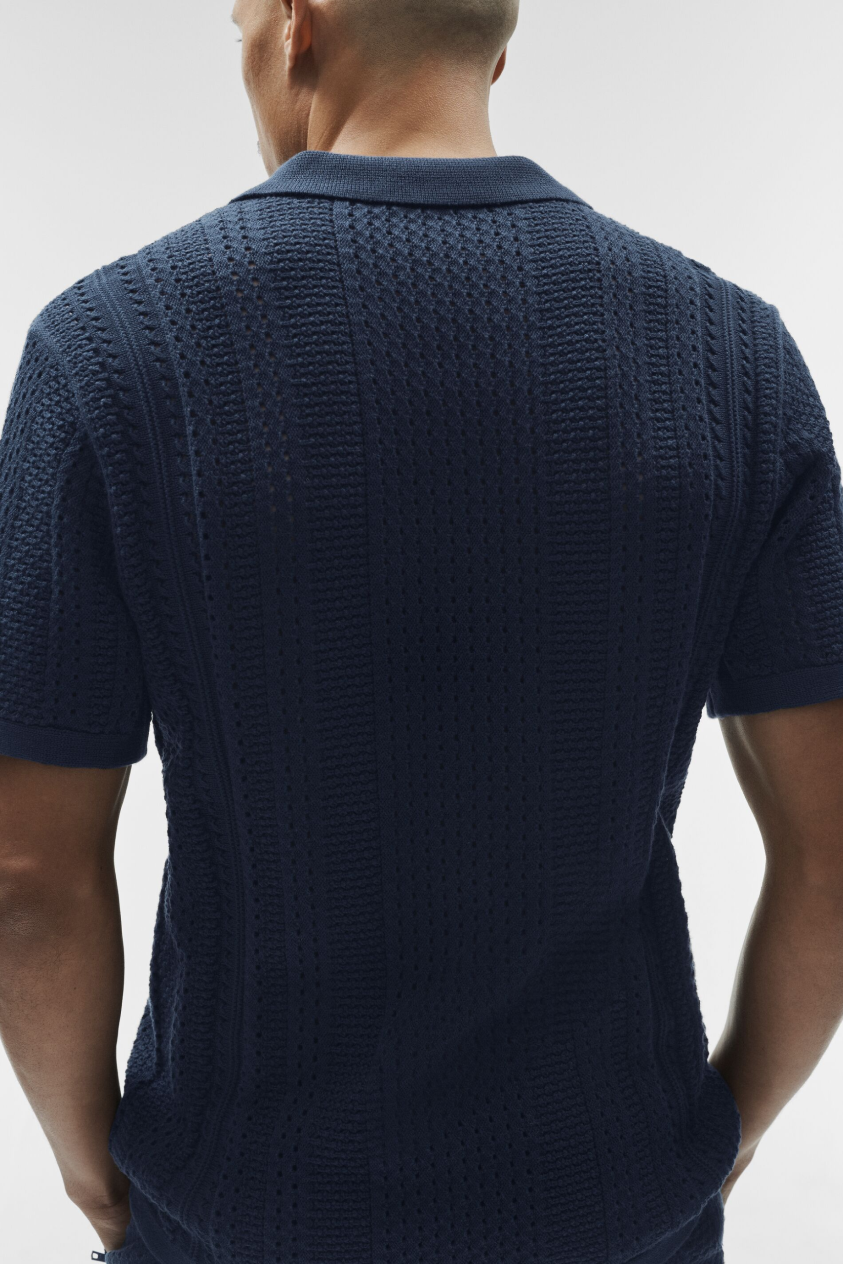 Coastline Knit Short Sleeve Polo - Navy - Image 5