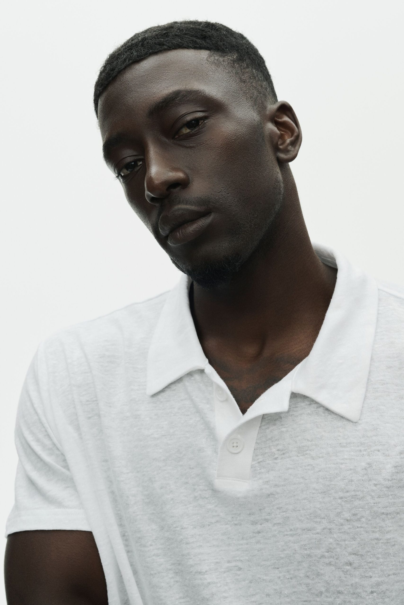 Linen Jersey Coastal Short Sleeve Polo - White - Image 4