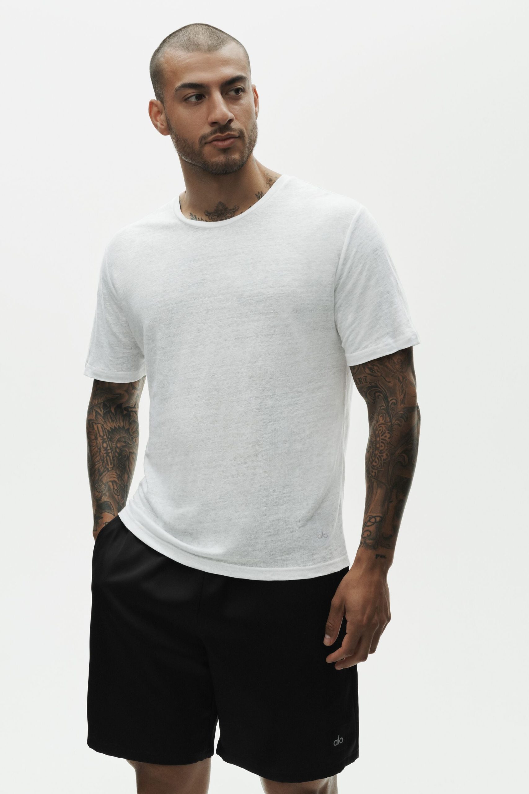 Linen Jersey Coastal Short Sleeve Tee - White - Image 3