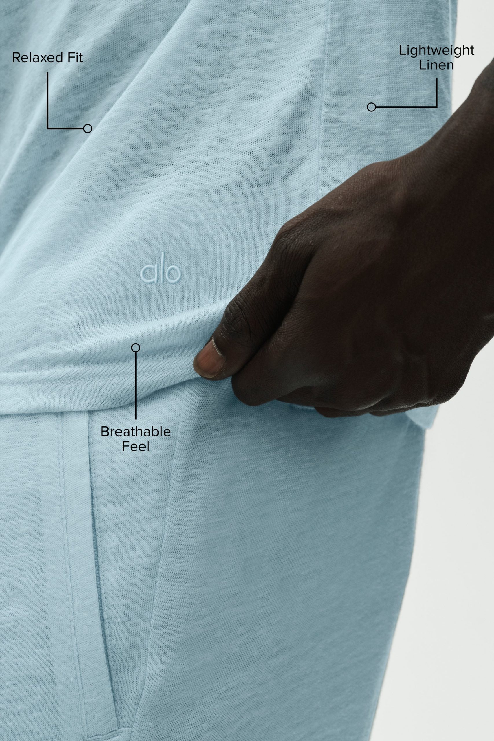 Linen Jersey Coastal Short Sleeve Tee - Seaside Blue - Image 2