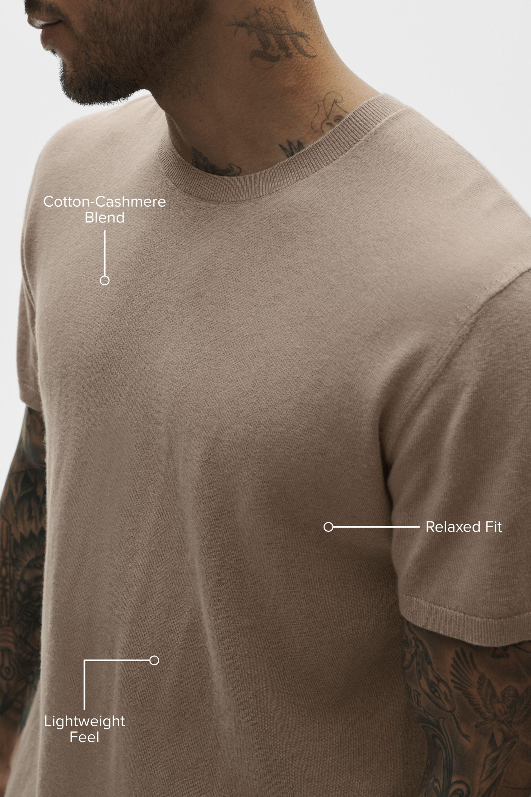 Cotton Cashmere Ever Soft Short Sleeve Crew - Gravel - Image 2