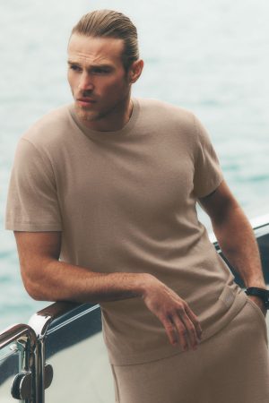 Cotton Cashmere Ever Soft Short Sleeve Crew - Gravel