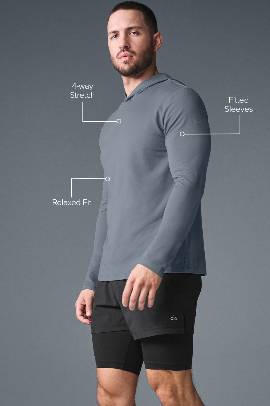 Conquer Reform Long Sleeve With Hood - Steel Grey - Image 2