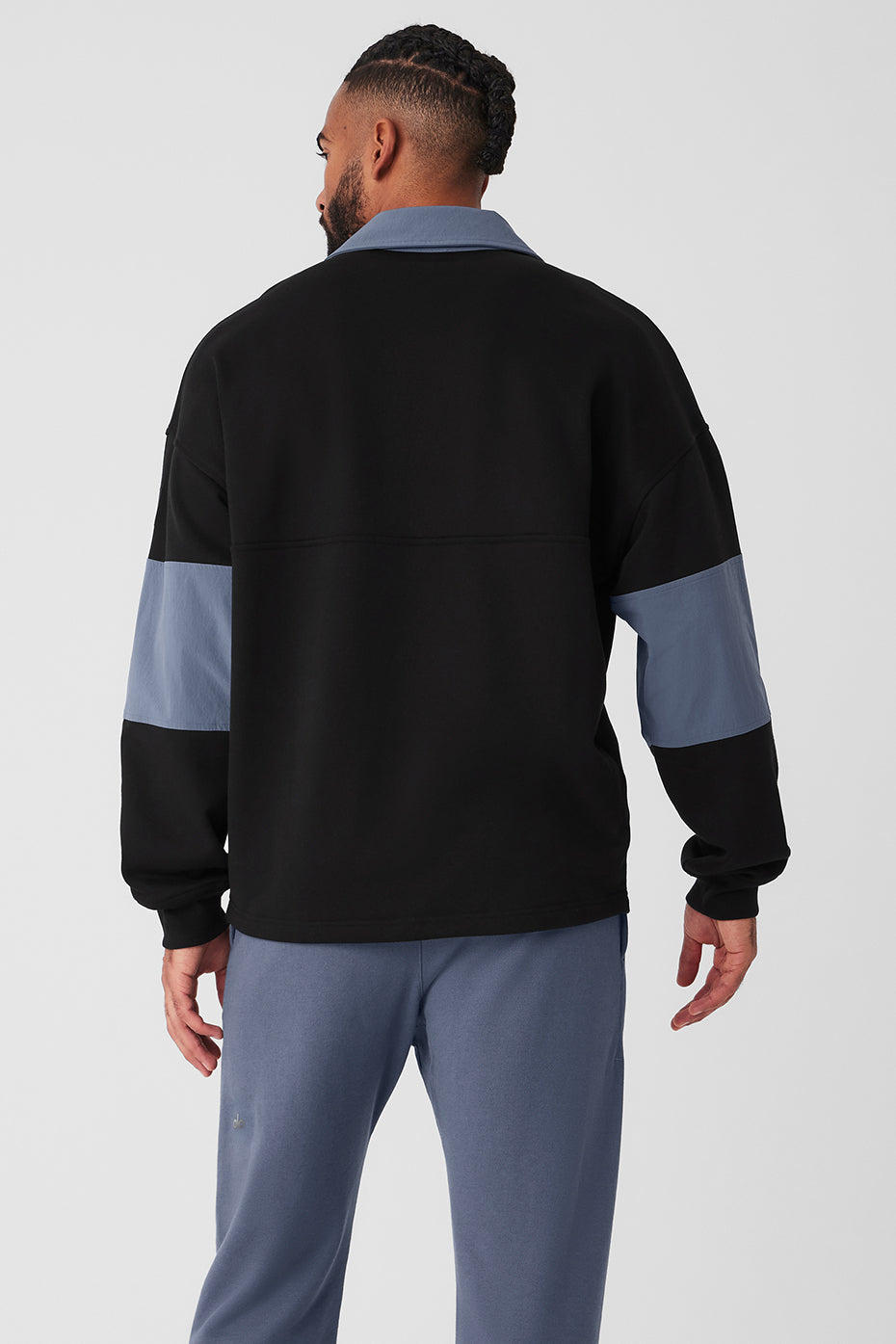 Mixmatch Rugby Sweatshirt - Black/Bluestone - Image 2