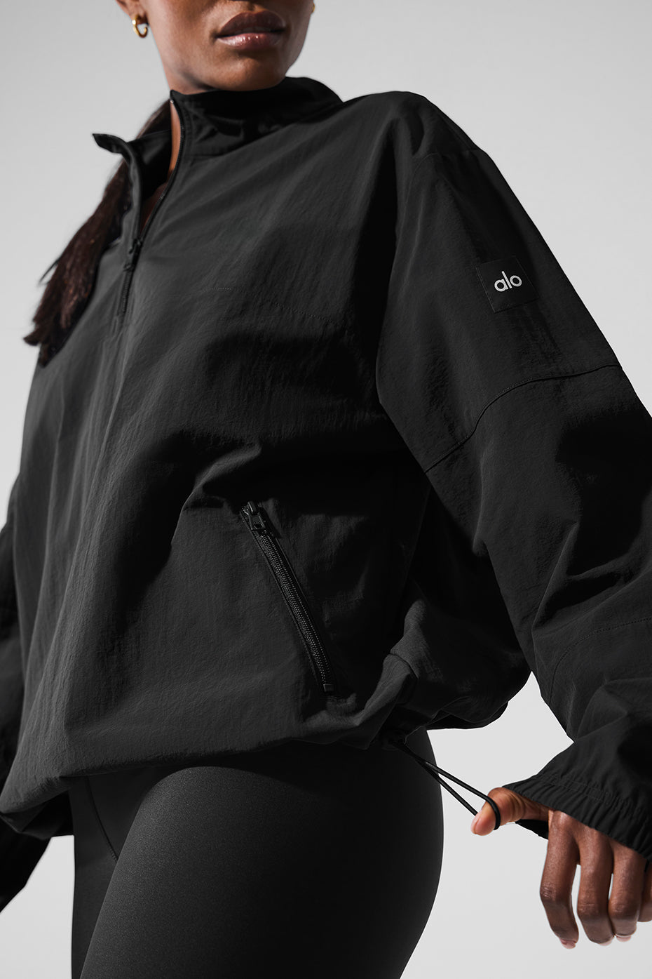 Light Weight Takeaway Track Pullover - Black - Image 3