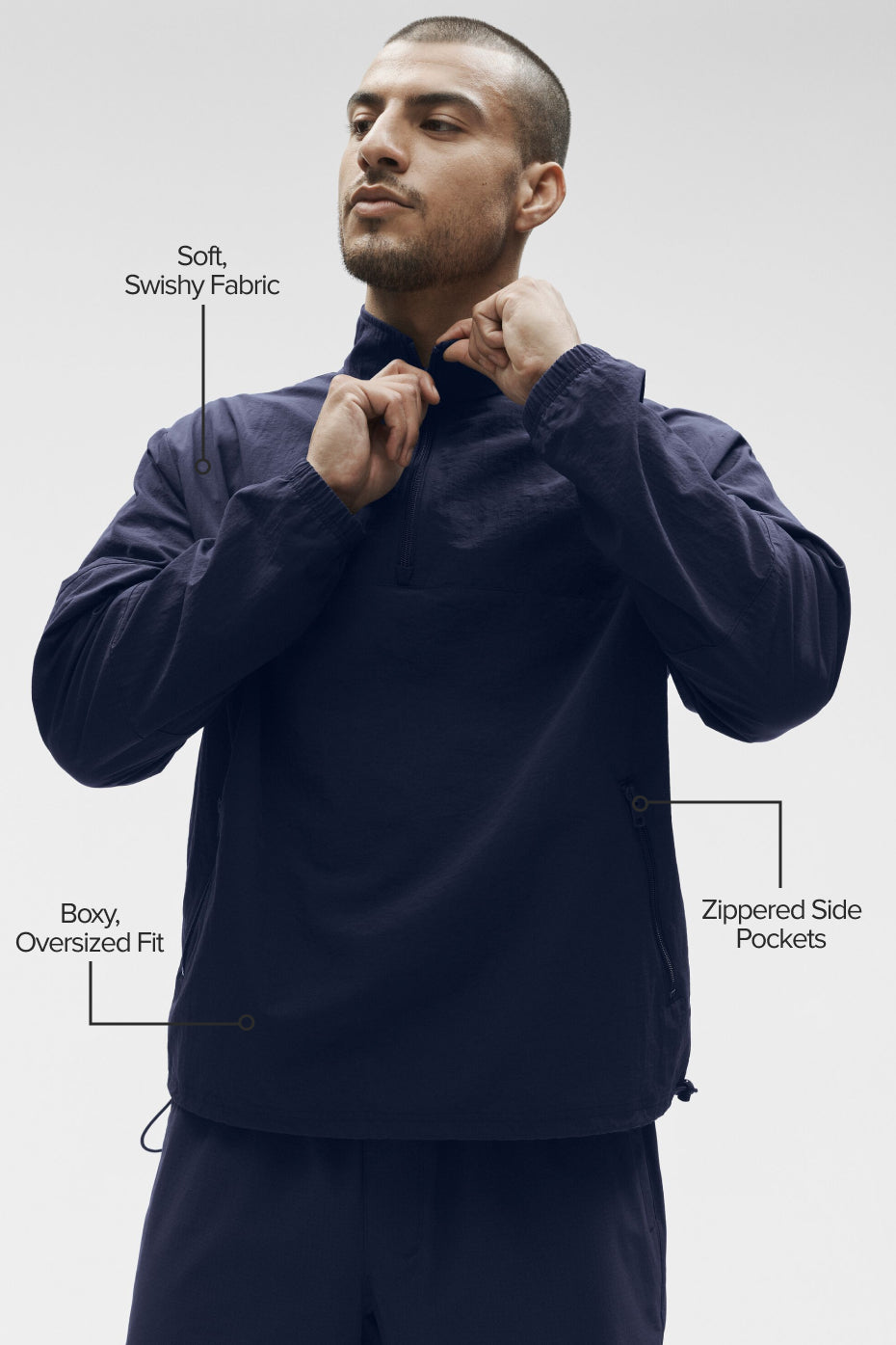 Light Weight Takeaway Track Pullover - Navy - Image 2