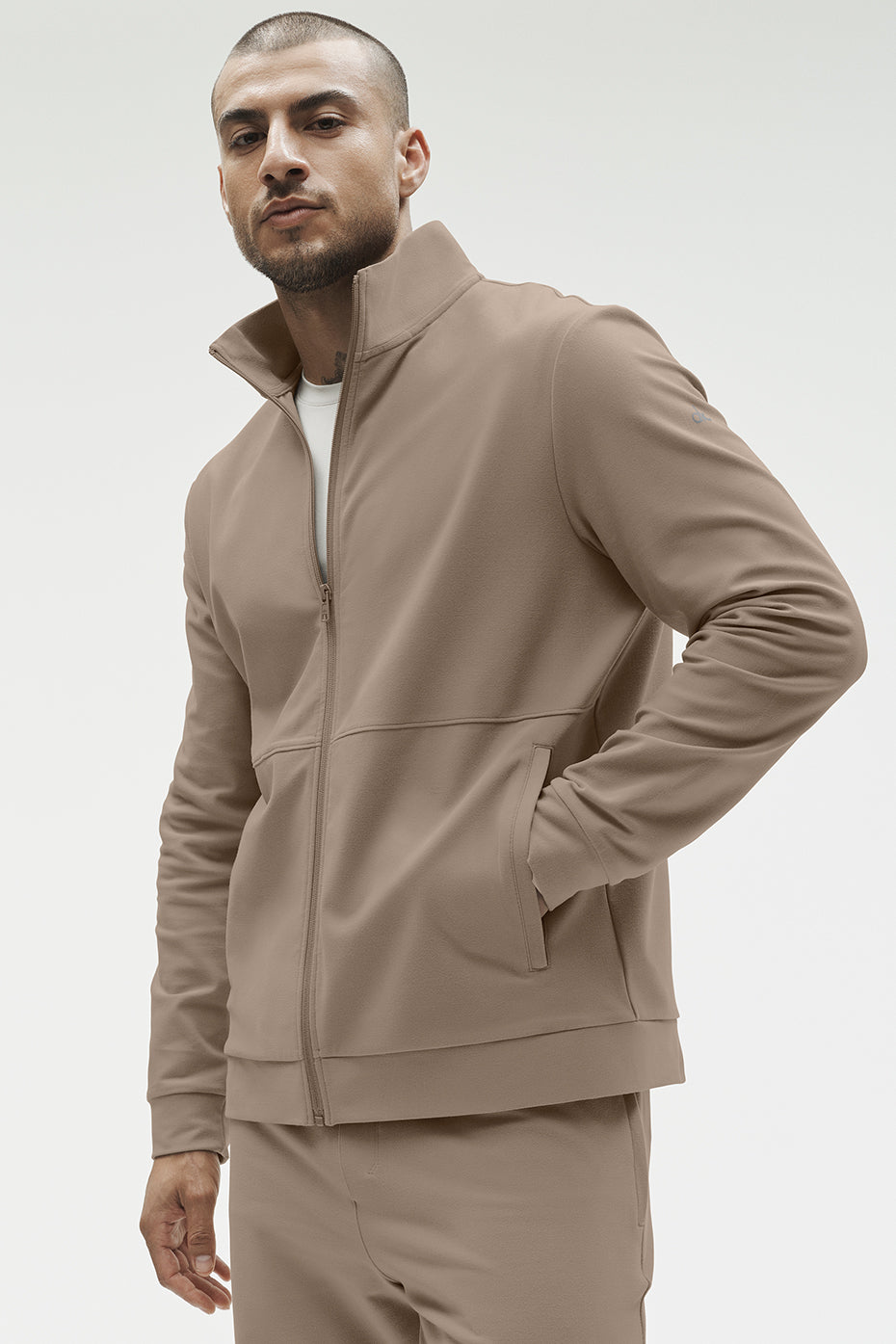 Conquer Max Mock Neck Full Zip - Gravel