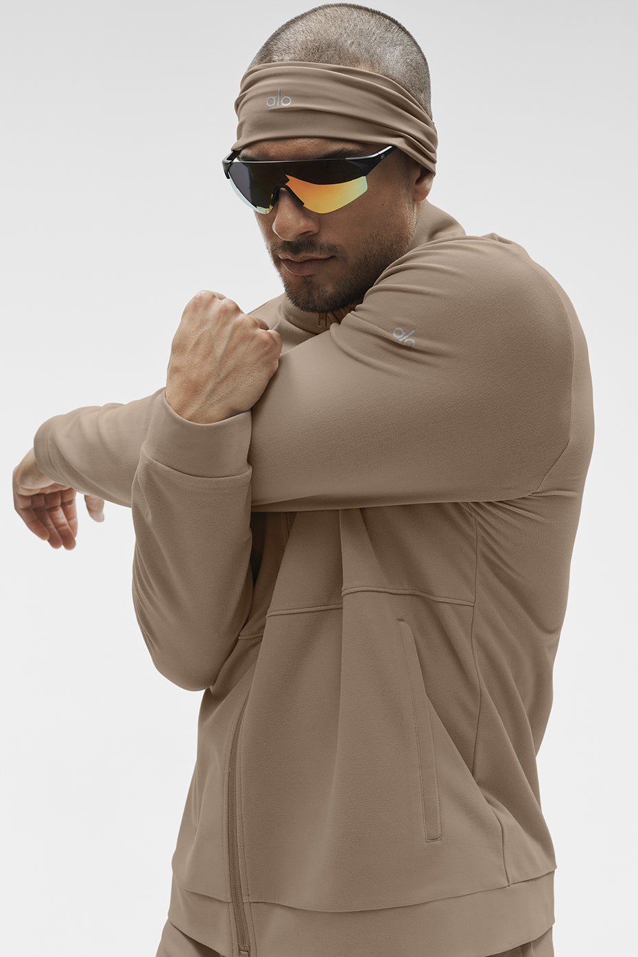 Conquer Max Mock Neck Full Zip - Gravel - Image 3