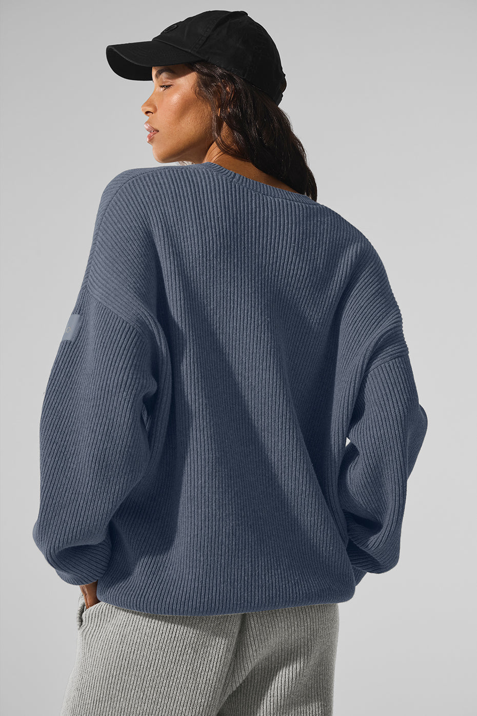 Domain Rib Knit Crew Sweater - Bluestone - Image 2