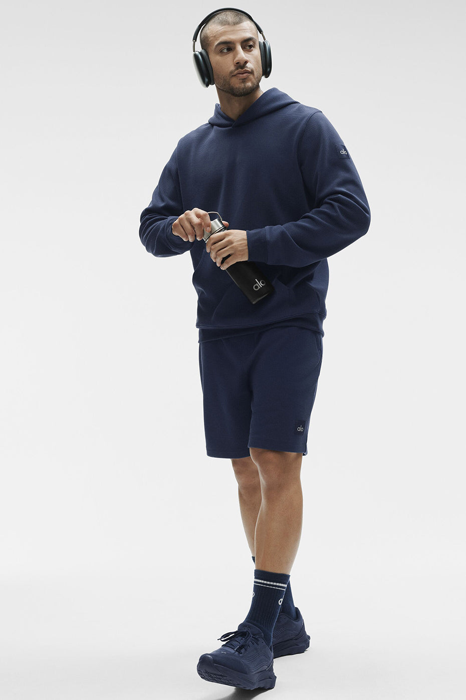 Waffle Lounge Hoodie - Navy - Image 5