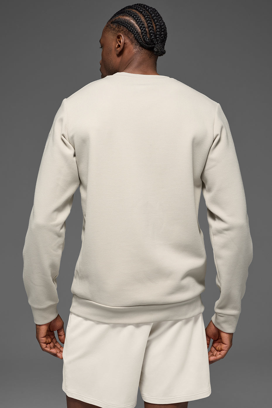 Waffle Lounge Long Sleeve Crew - Bone - Image 3