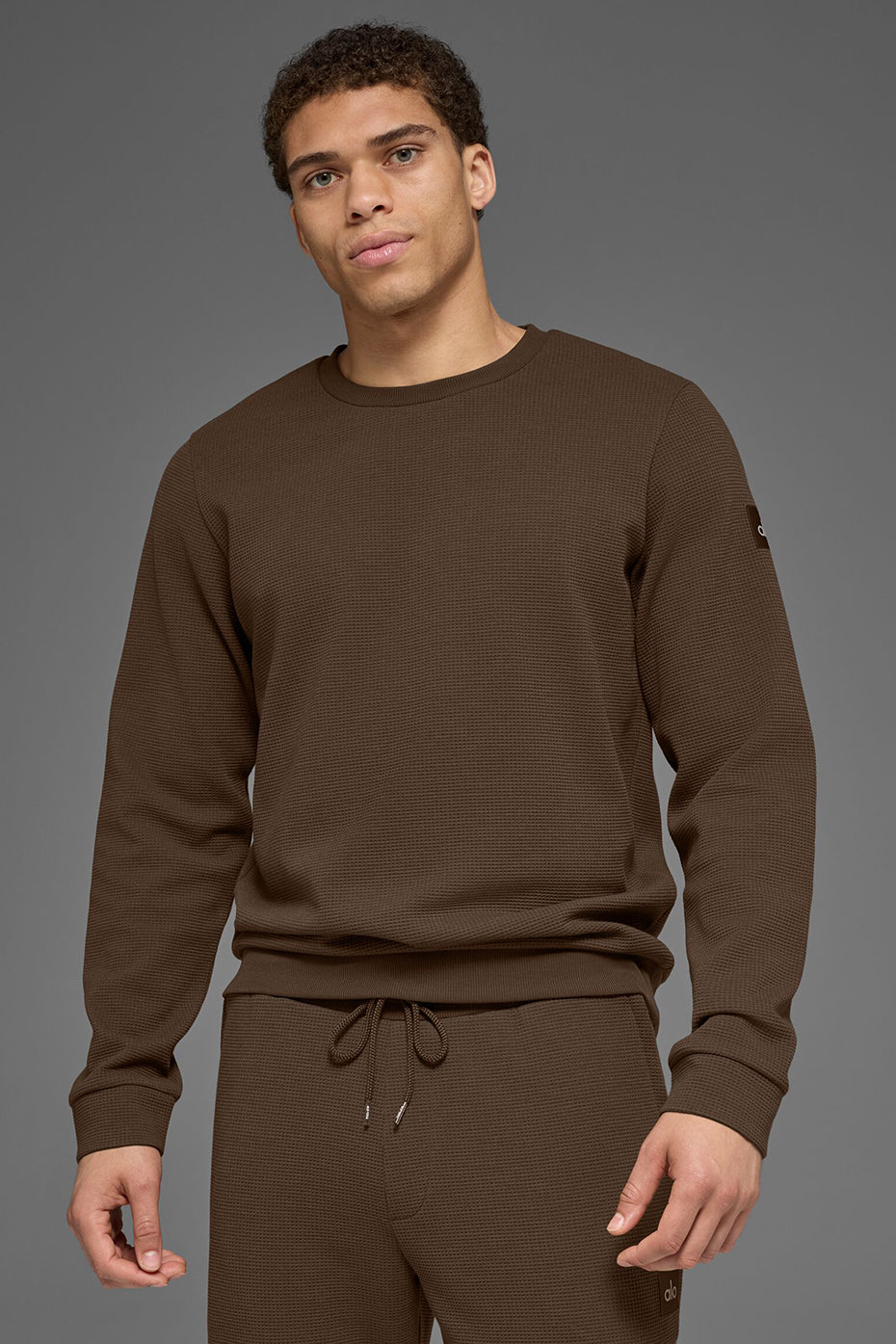 Waffle Lounge Long Sleeve Crew - Espresso - Image 3