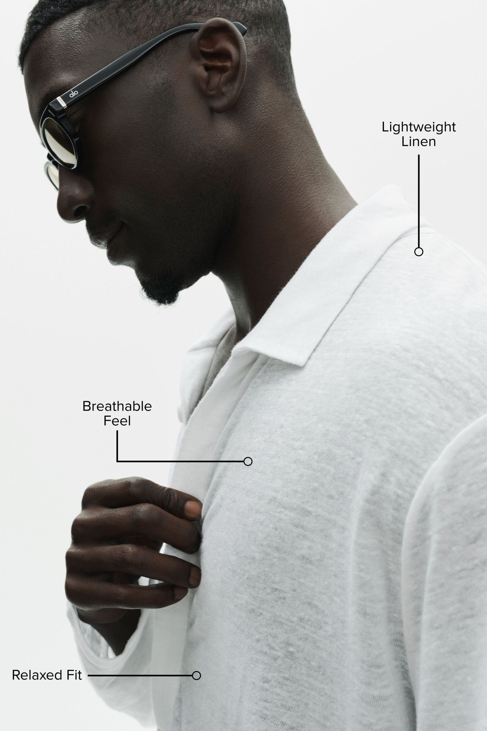 Linen Jersey Coastal Long Sleeve Pullover - White - Image 2