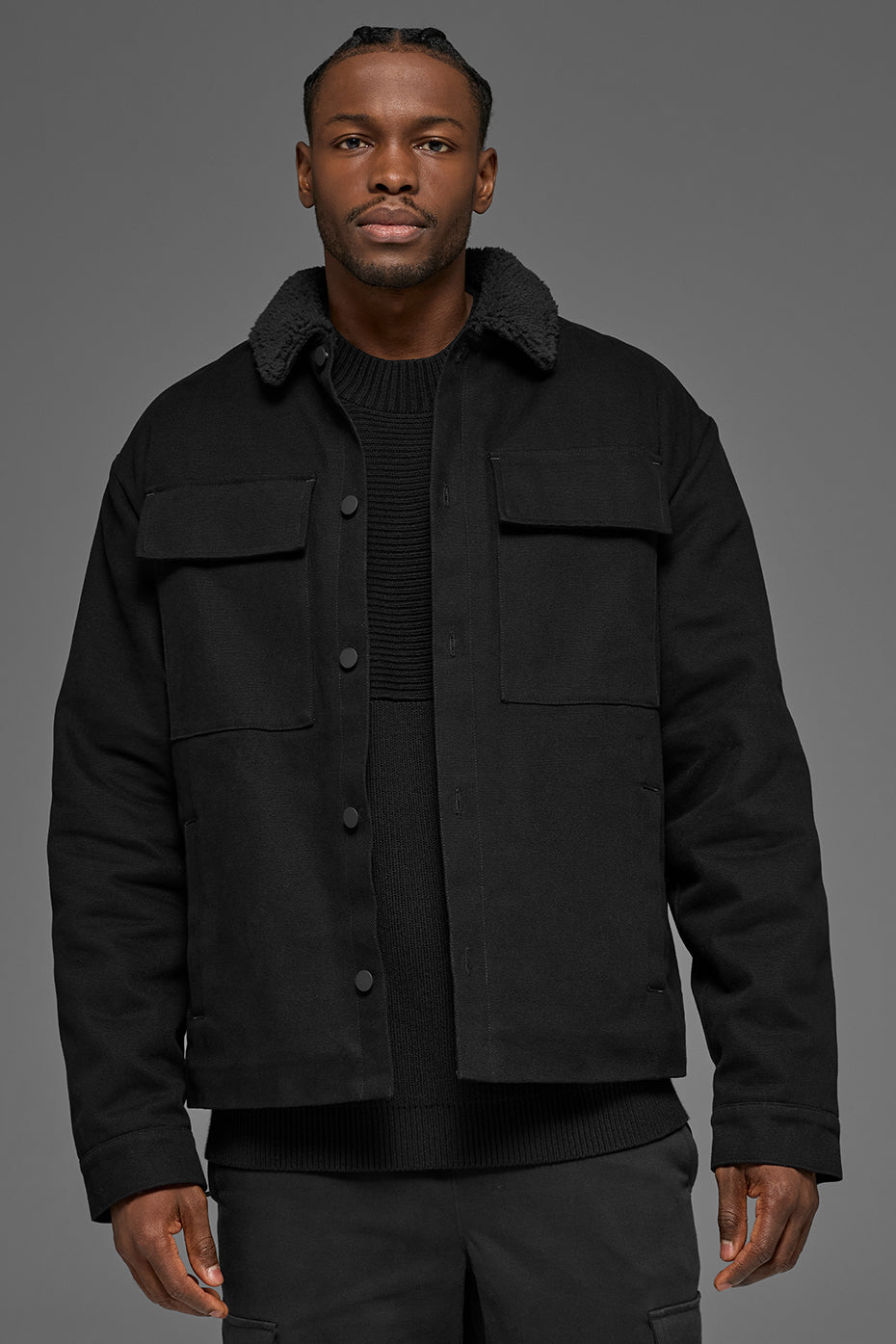 Canvas Utility Shacket - Black - Image 3