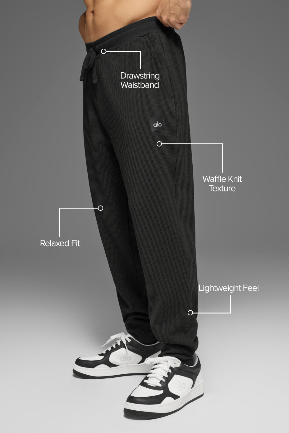 Waffle Lounge Jogger - Black - Image 2