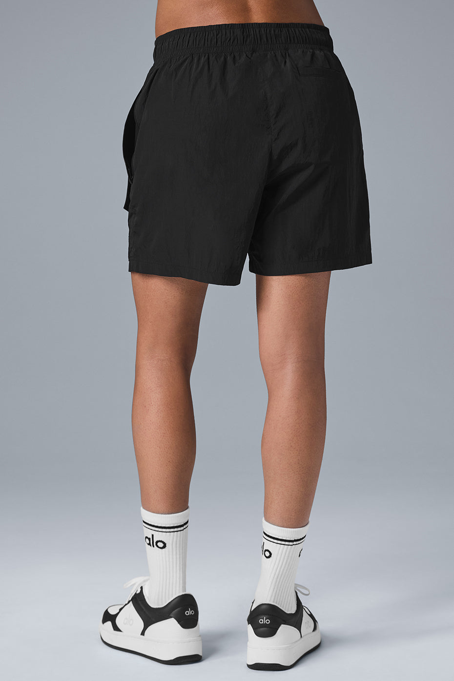 7 Crinkle Nylon Excursion Cargo Short - Black - Image 4