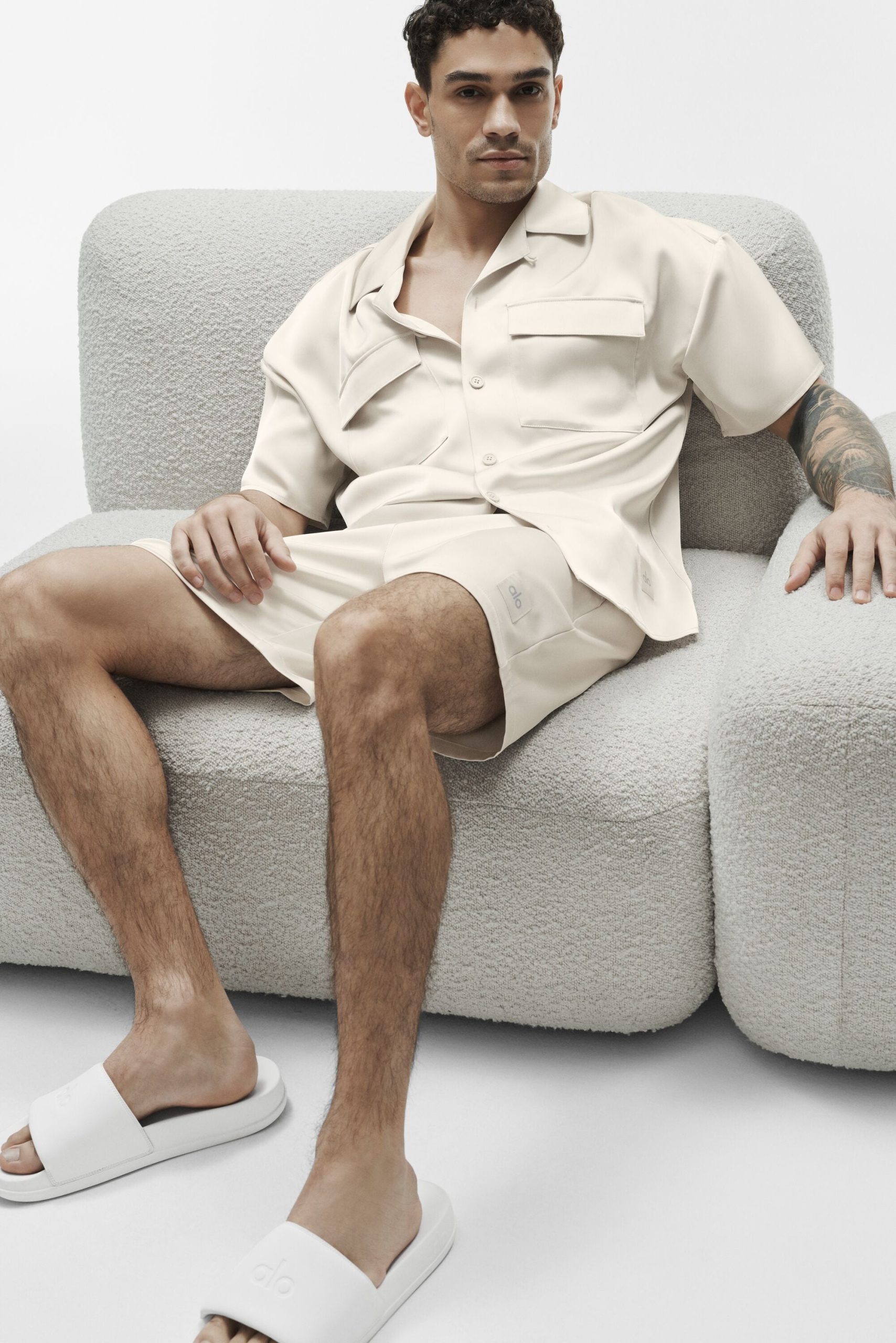7 Satin Horizon Short - Bone - Image 5