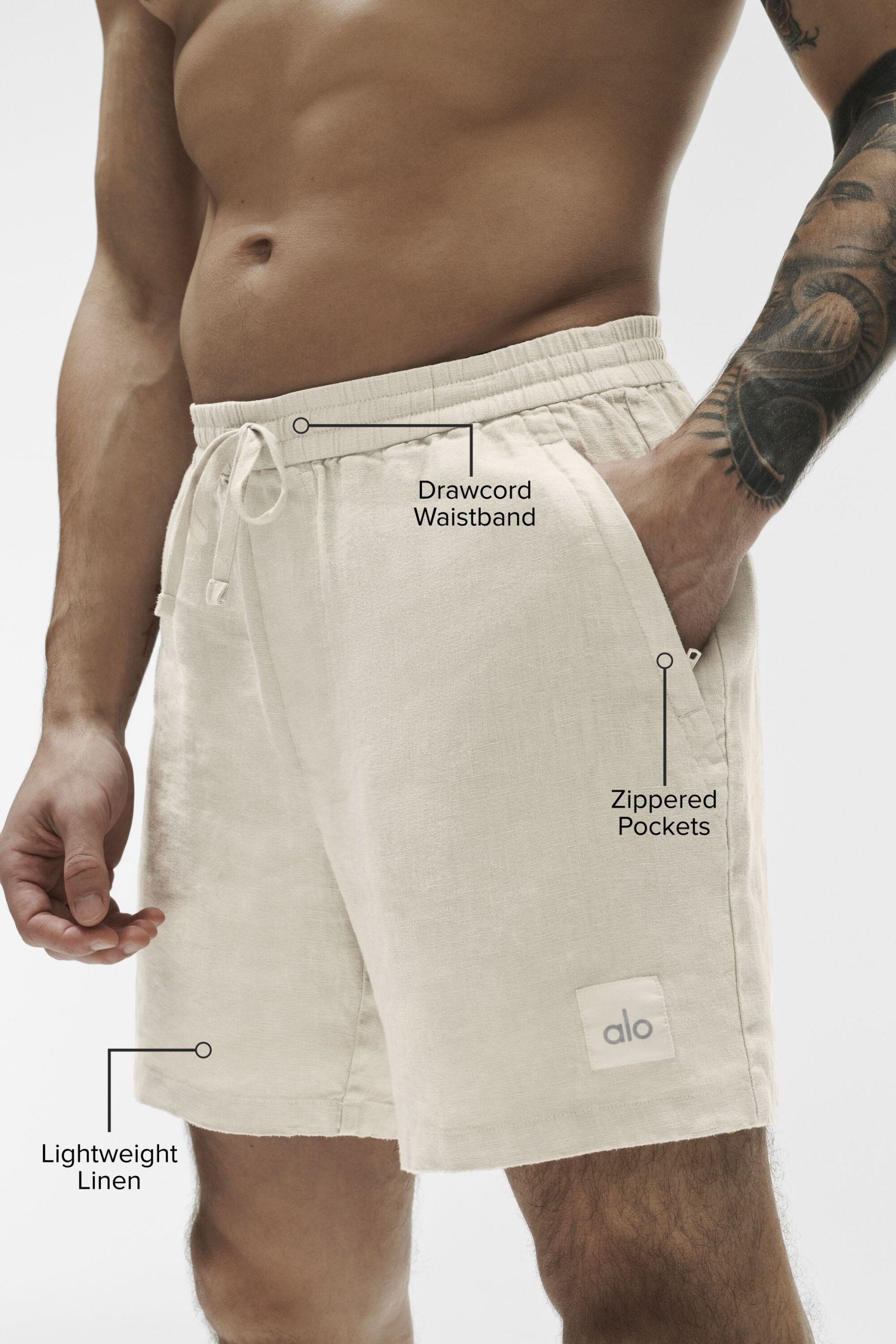 7 Linen Days Short - Bone - Image 2