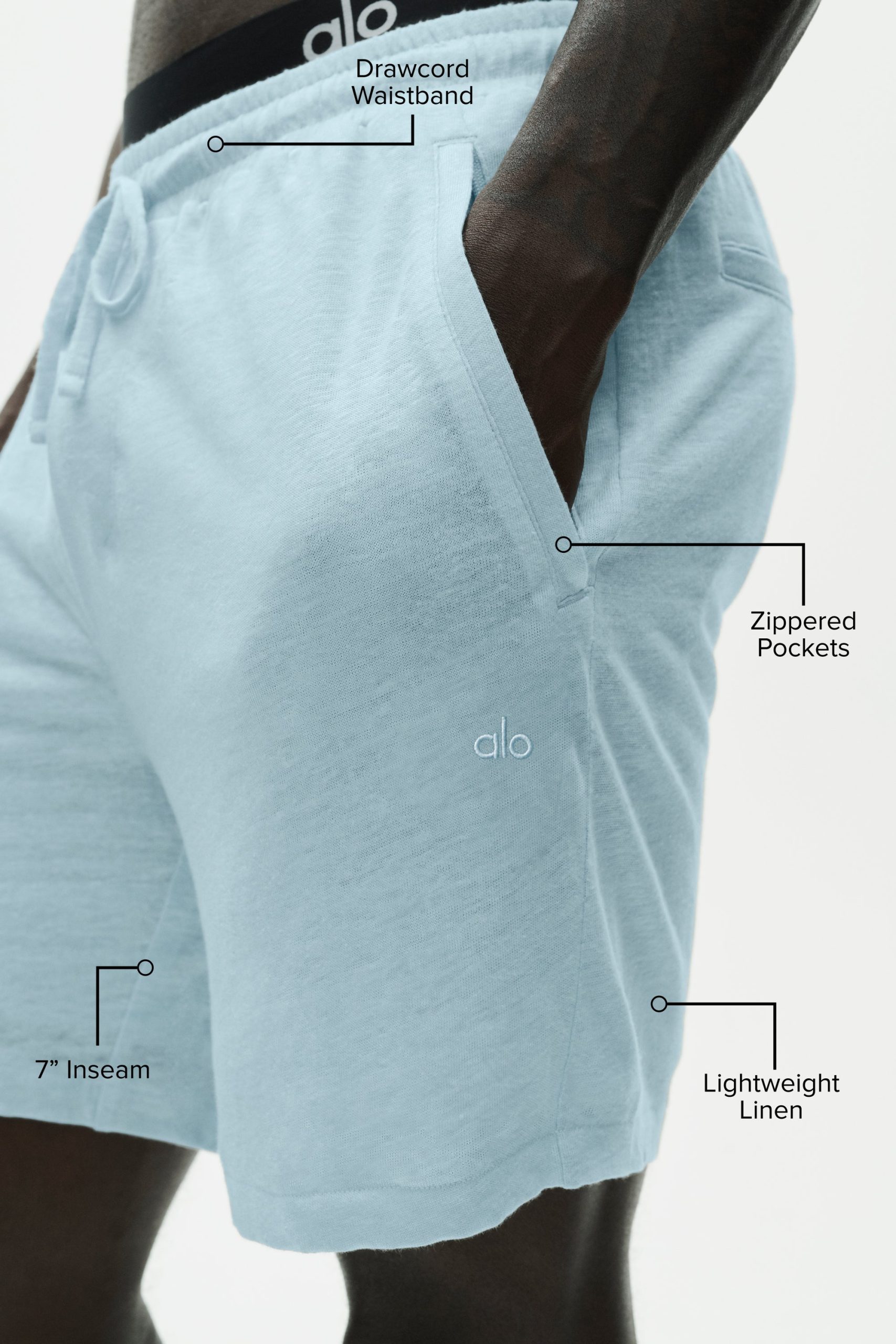 7 Linen Jersey Coastal Short - Seaside Blue - Image 2