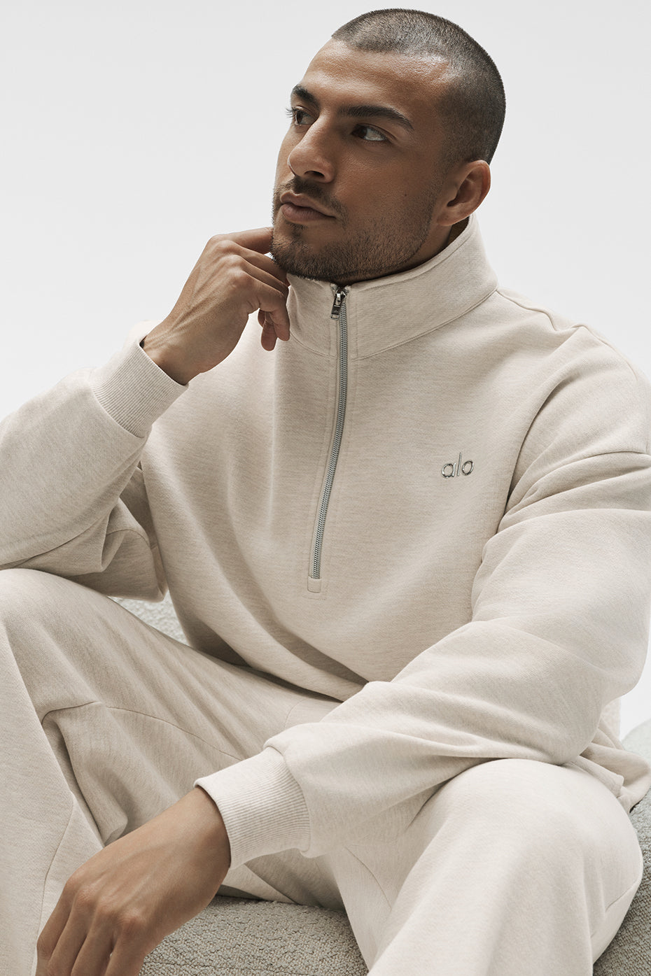 Accolade 1/4 Zip Pullover - Oatmeal Heather - Image 3