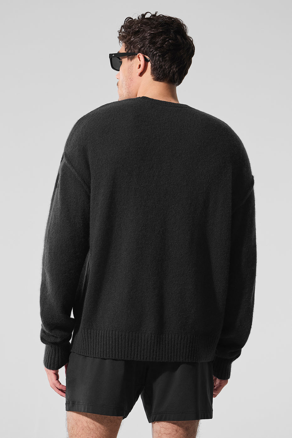 Unisex Wool Cashmere New Class Crewneck Sweater - Black - Image 3