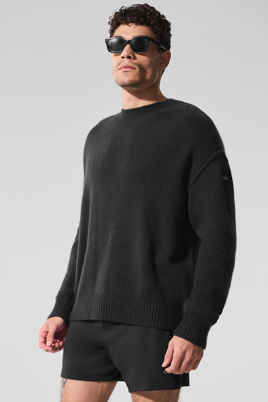 Unisex Wool Cashmere New Class Crewneck Sweater - Black - Image 4