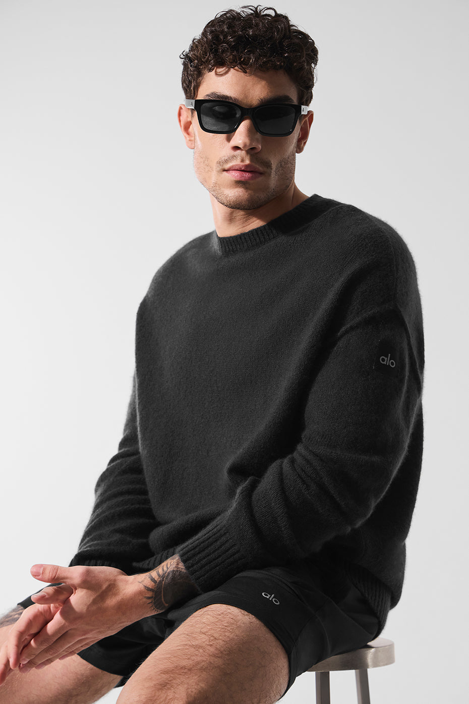 Unisex Wool Cashmere New Class Crewneck Sweater - Black - Image 5