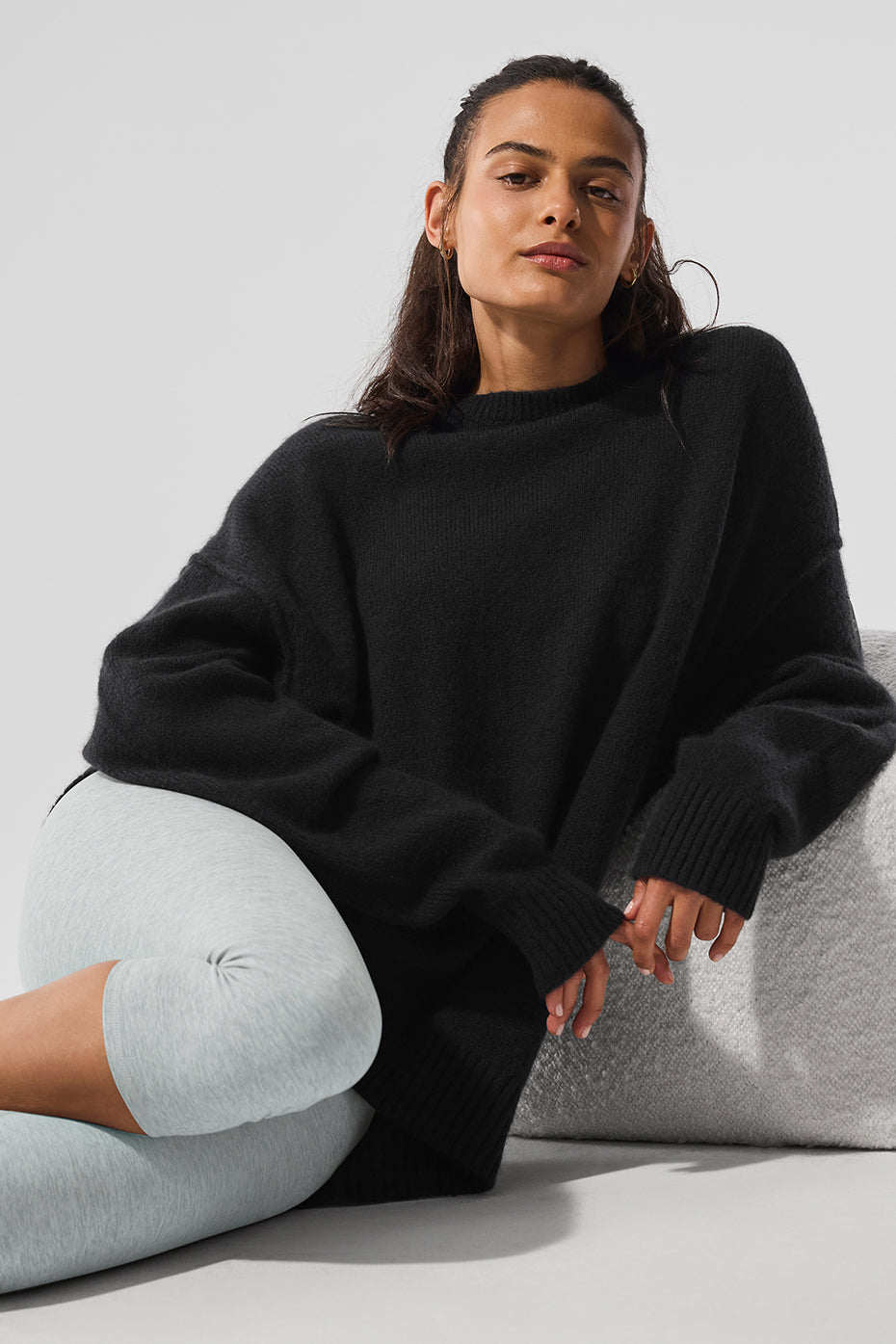 Unisex Wool Cashmere New Class Crewneck Sweater - Black - Image 5