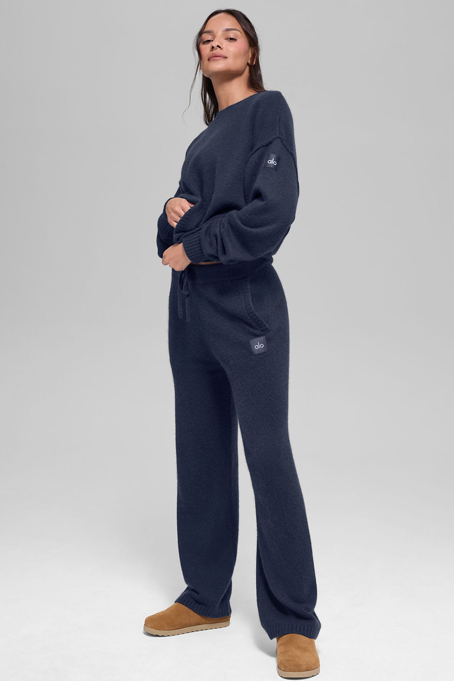 Unisex Wool Cashmere New Class Crewneck Sweater - Navy - Image 4