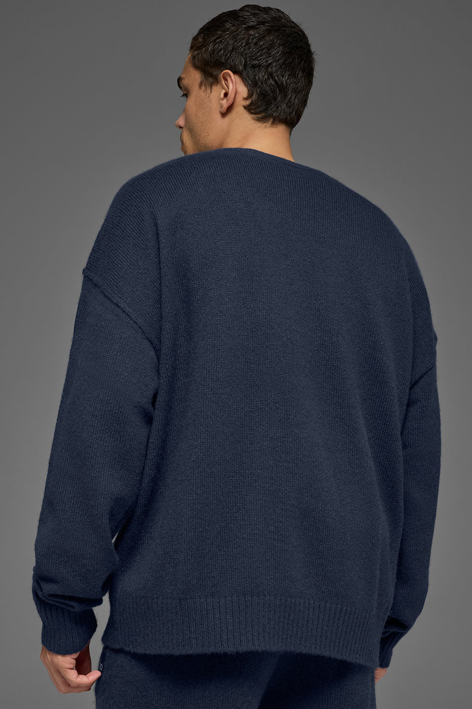 Unisex Wool Cashmere New Class Crewneck Sweater - Navy - Image 3