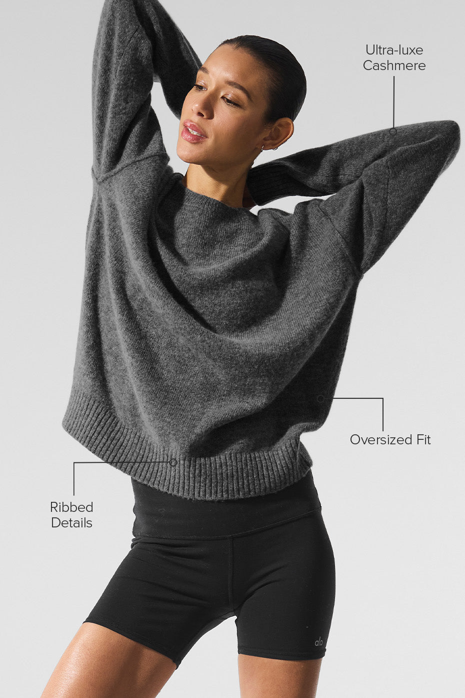 Unisex Wool Cashmere New Class Crewneck Sweater - Platinum Grey - Image 2