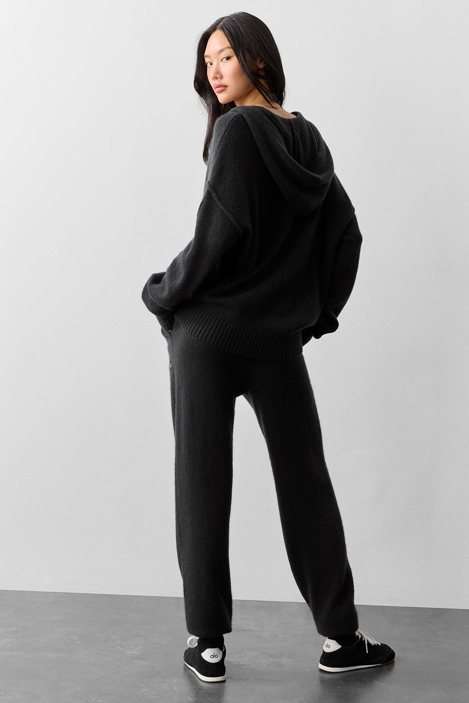 Wool Cashmere New Class Full Zip Hoodie - Black - Image 4