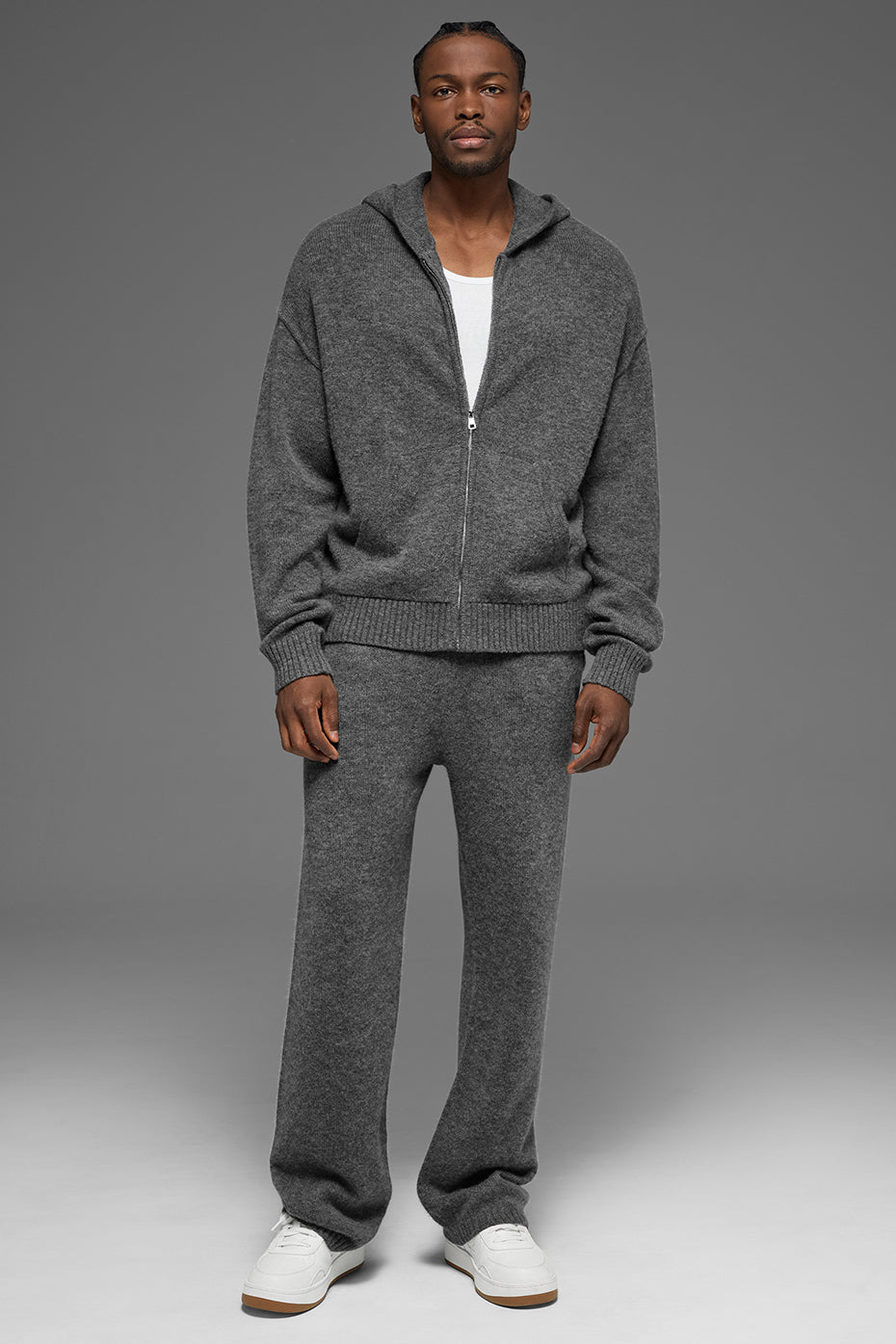 Wool Cashmere New Class Full Zip Hoodie - Platinum Grey - Image 4