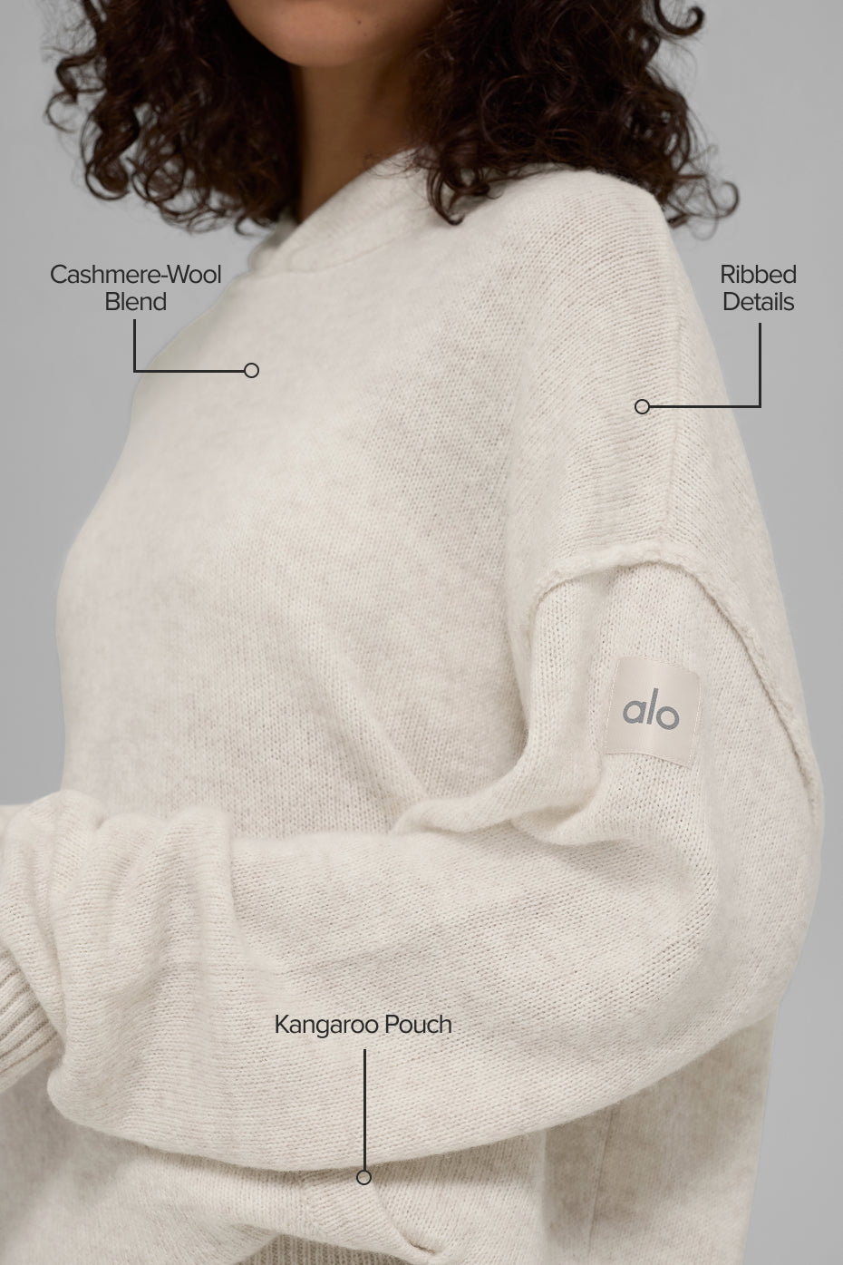 Wool Cashmere New Class Hoodie - Bone Heather - Image 2