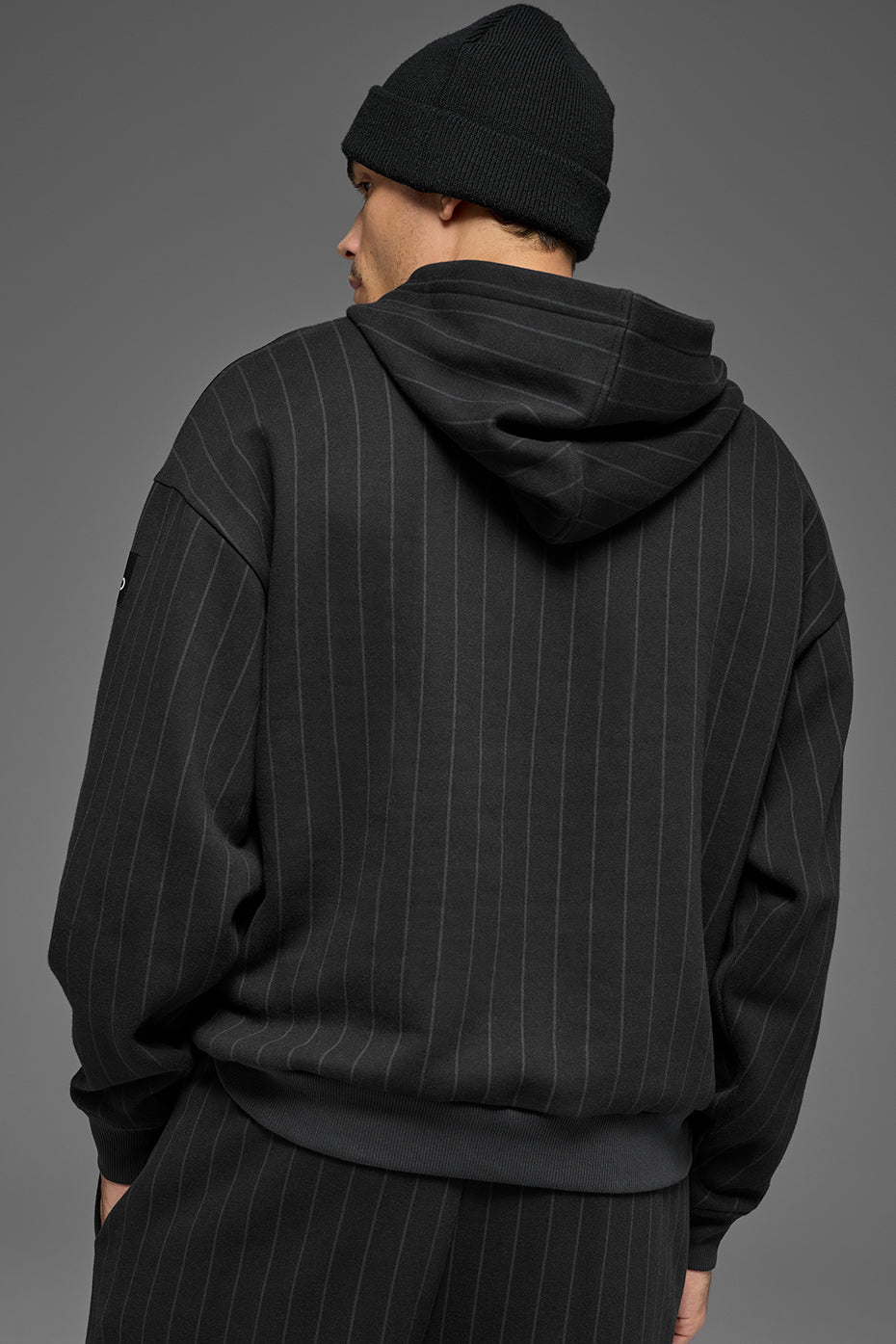 Pinstripe Hoodie - Black Pinstripe - Image 3