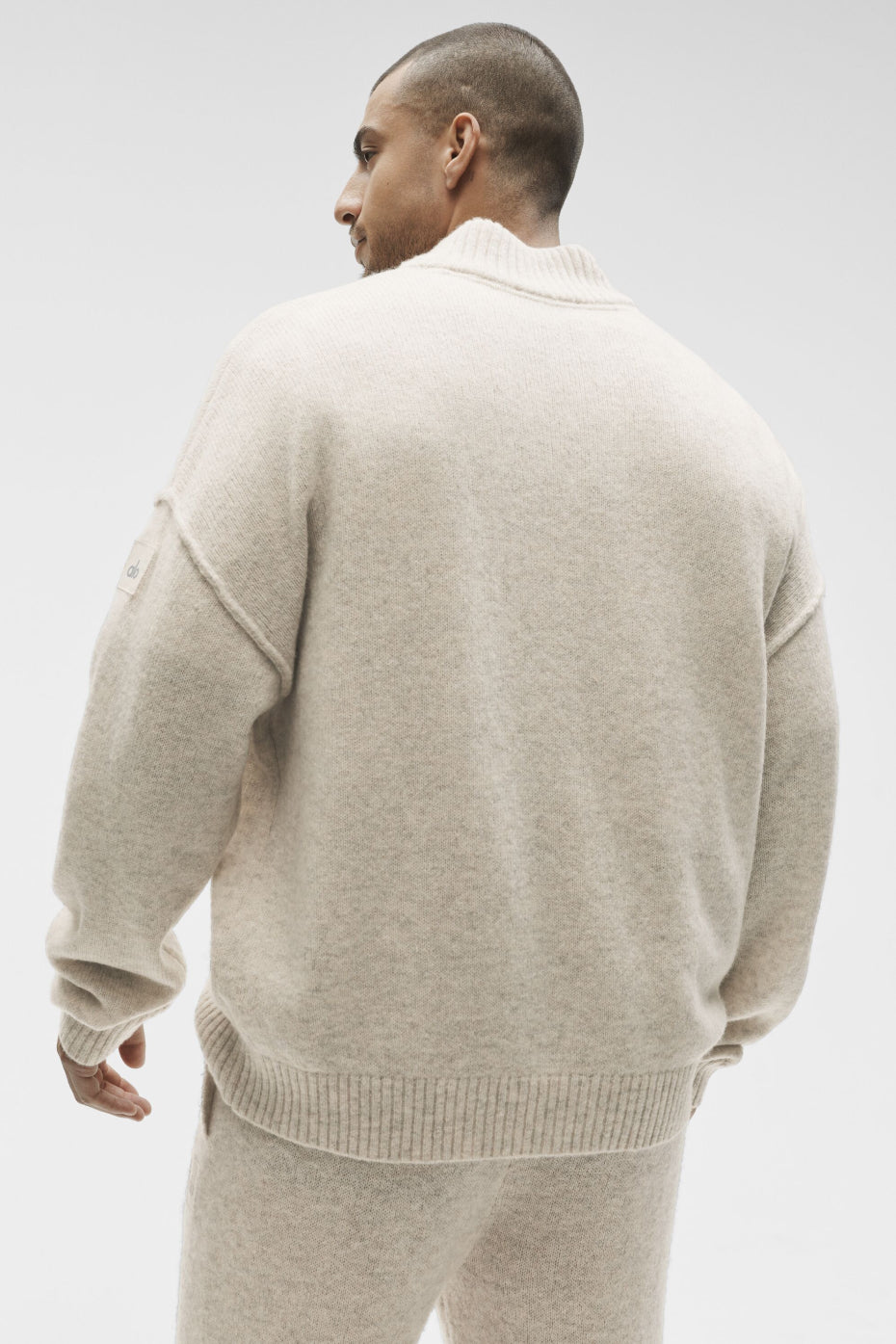 Wool Cashmere New Class 1/4 Zip Pullover - Oatmeal Heather - Image 2