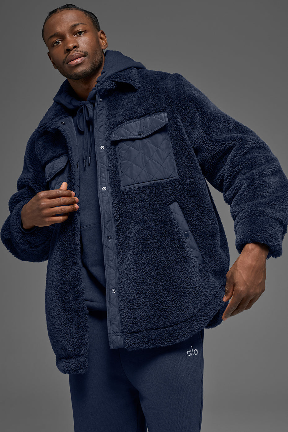 Sherpa Edge Shacket - Navy - Image 3