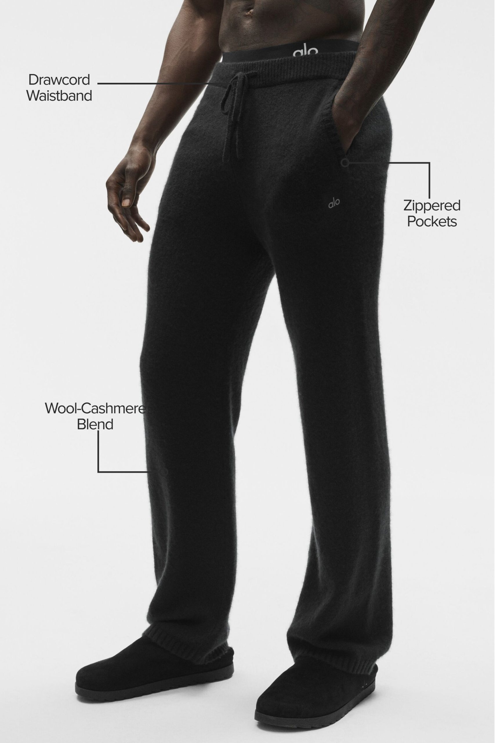 Wool Cashmere New Class Sweatpant - Black - Image 2