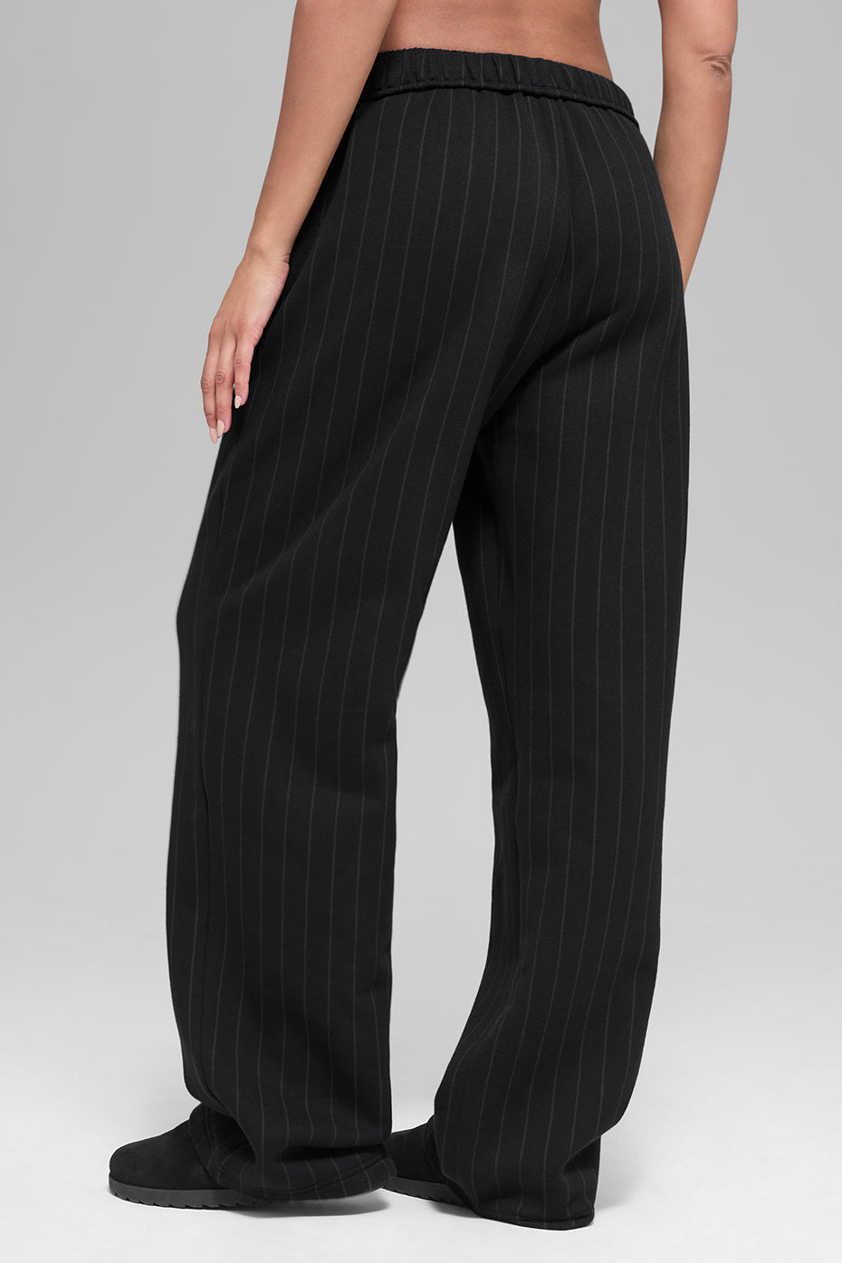 Pinstripe Straight Leg Sweatpant - Black Pinstripe - Image 3