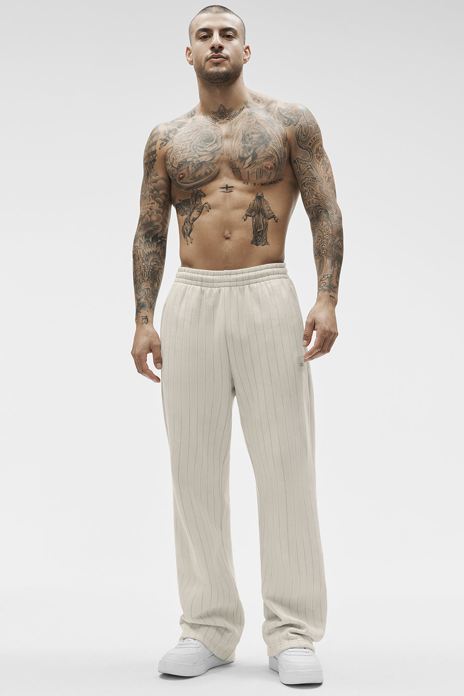 Pinstripe Straight Leg Sweatpant - Bone Pinstripe - Image 6