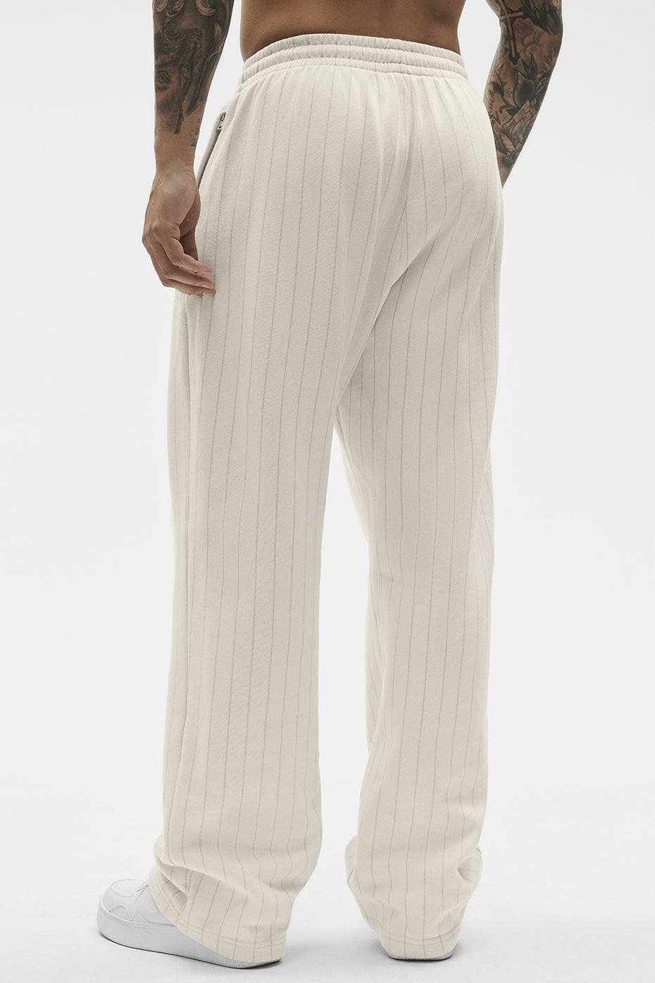 Pinstripe Straight Leg Sweatpant - Bone Pinstripe - Image 4