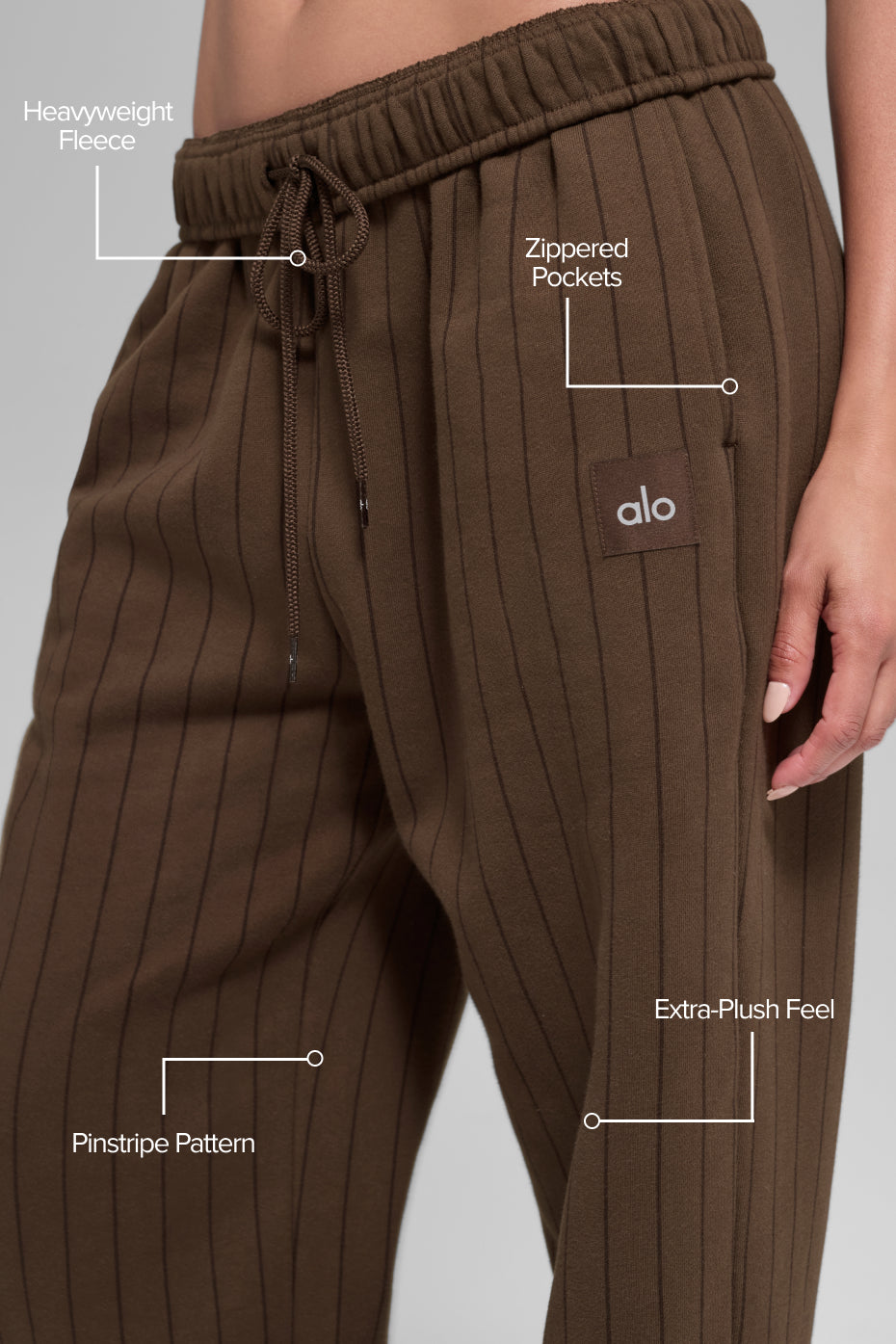 Pinstripe Straight Leg Sweatpant - Espresso Pinstripe - Image 2