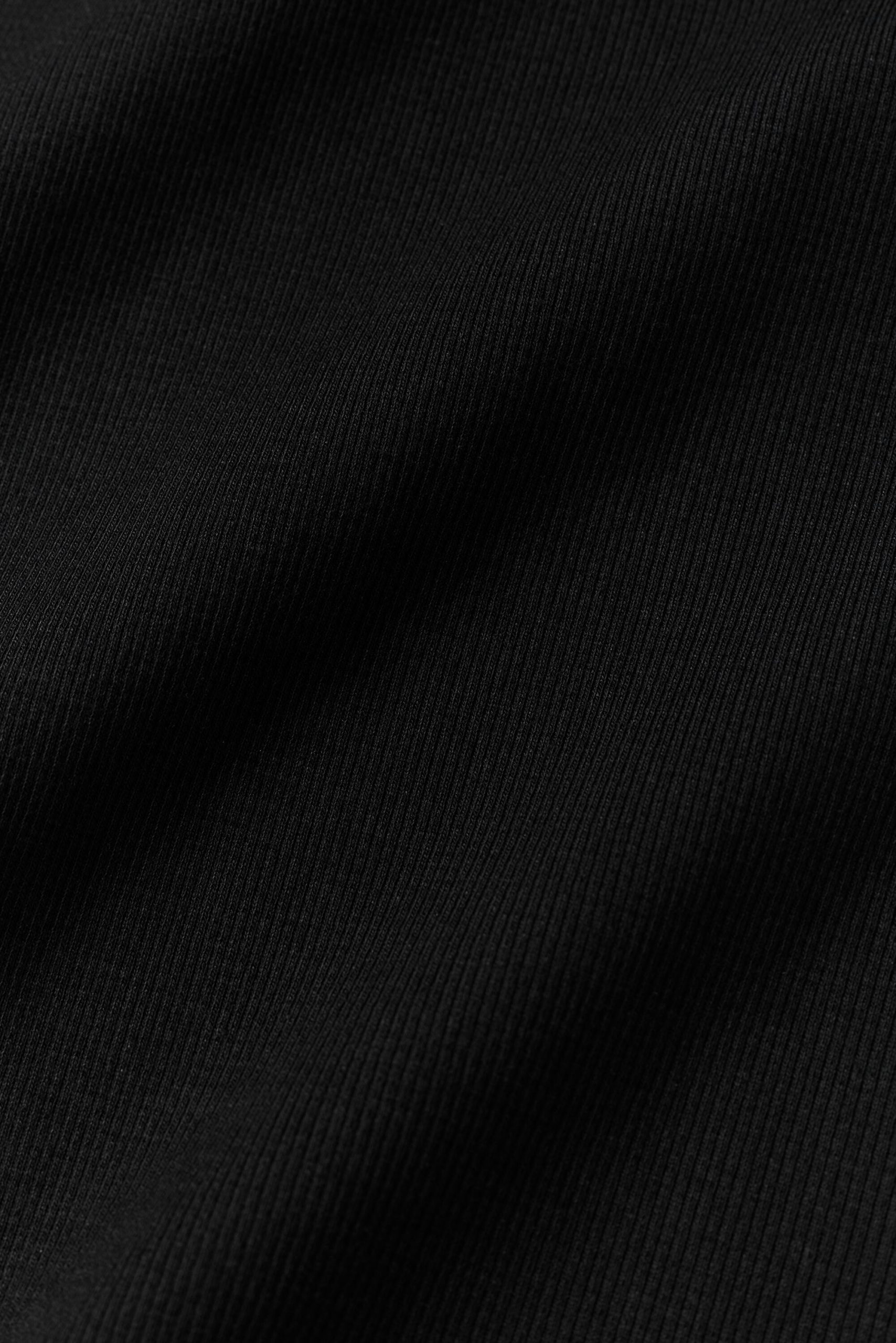 Seamless Modal Ribbed Cropped Short Sleeve - Black - Image 5